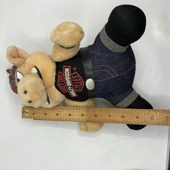 Vintage 1993 Harley Davidson Motorcycles Pig Hog Stuffed Animal Plush Toy - Picture 5 of 8